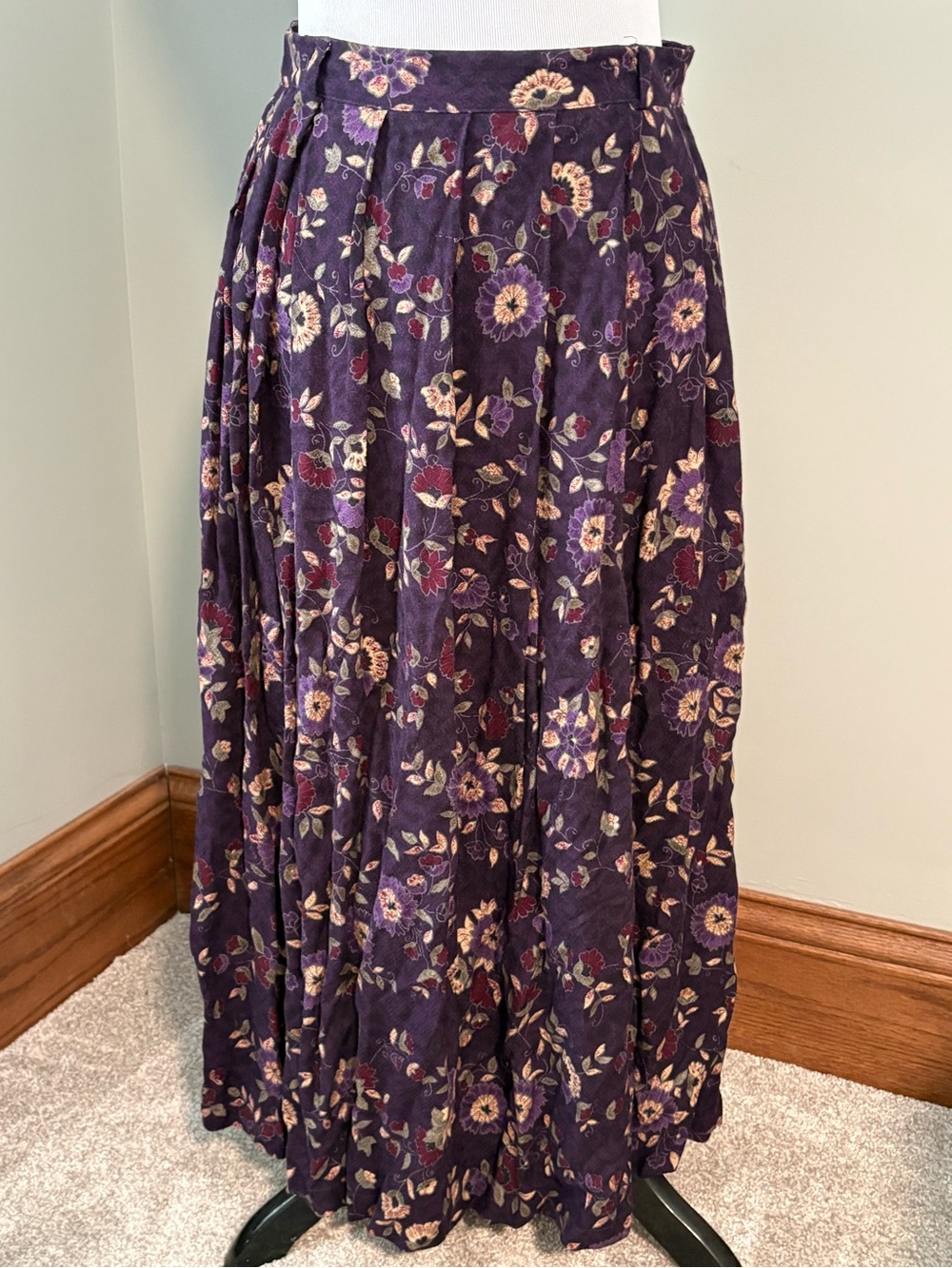 🔮🌺 Vintage Moody Floral Maxi Skirt with pockets by Sag Harbor